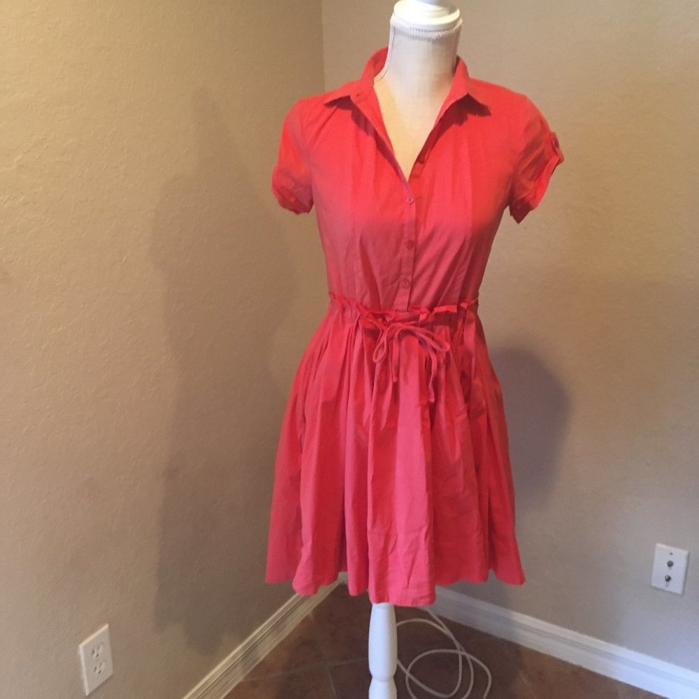 Armani Exchange High-Low Red Dress